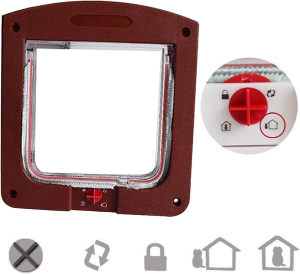 1 stk. Hvalpeflap, Flyv med Katteflap, 4-vejs Lukning, Kat