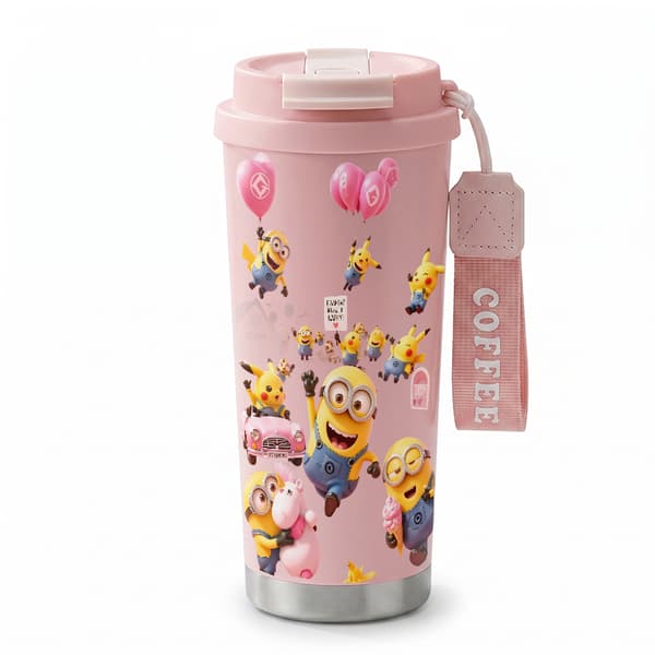 Kaffe Termokande 500ml 316 Rustfrit Stål Trendy Design Pink