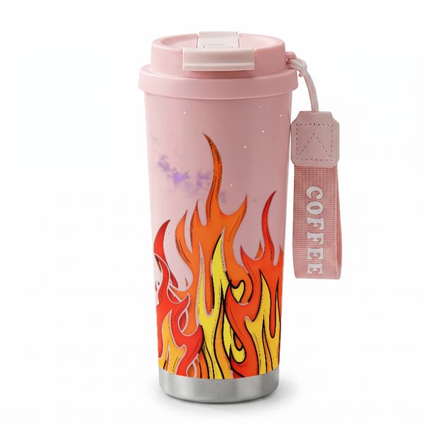 Kaffetermos 500ml Rustfritt Stål Dyredesign Pink