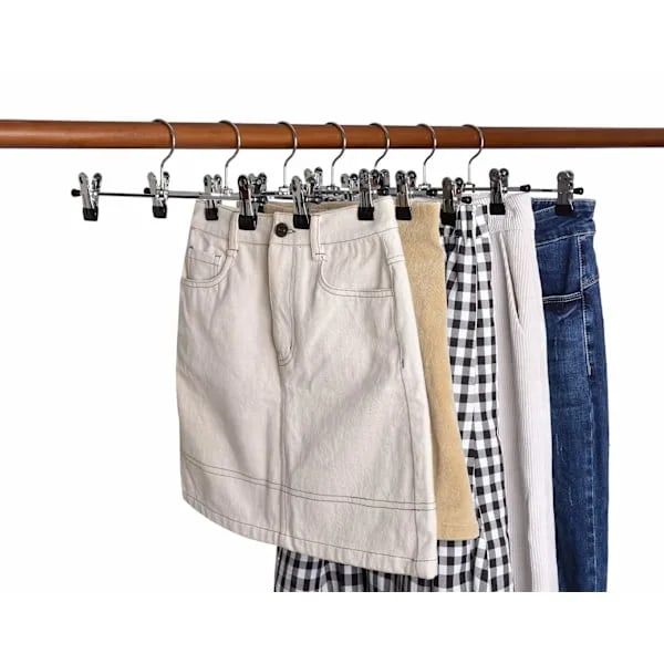 10 st 40 cm kromade järngalgar, silverfärgade metallbyxgalgar för byxor shorts kjolar strumpor underkläder, med halkskyddsklämmor