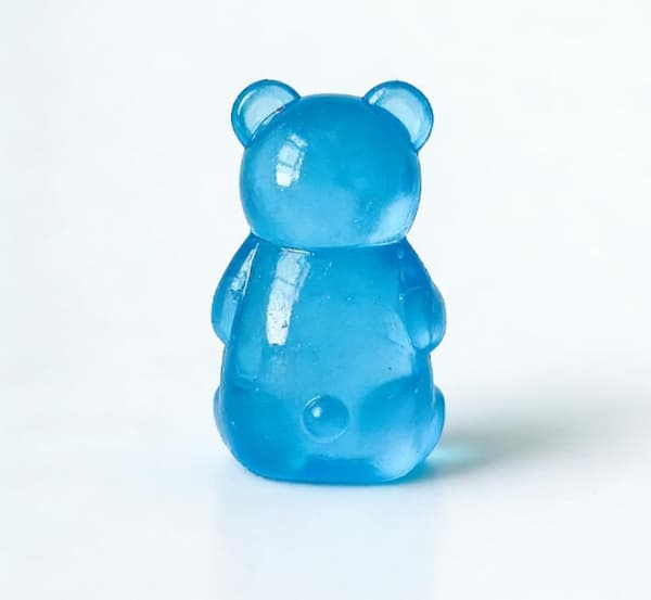 Gummy Bear - Sensorisk Fidget Legetøj med Gelé-lignende Fyld - 3,5\" Høj - Blå Blue