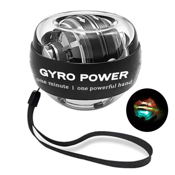 Träna Stärk Handled Gyroskop Gyro Power Ball Fidget Svart