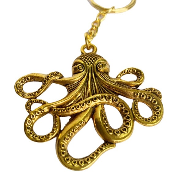 1 st Octopus Pendel Nyckelring Brons metall