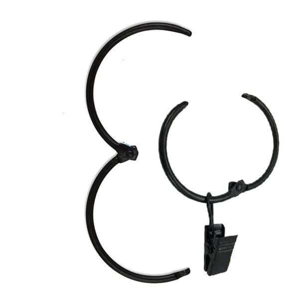 INF Gardinringar med klämmor svart 20-pack