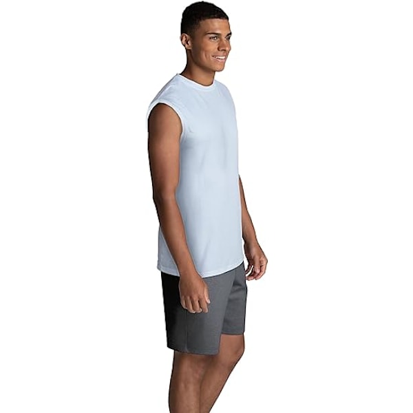 Ärmlösa T-shirts i bomull för män med fukttransport och luktkontroll, xl-kod White XL