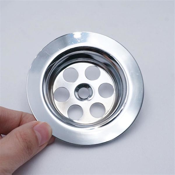 4 stk rustfritt stål hullet rundt rist for vask, krombelagt, 7 cm i diameter