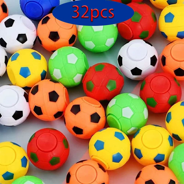 32 stk. Mini Fidget Spinners Fodboldlegetøj til Børn, Fodboldfestartikler Goodie Bag Fyld