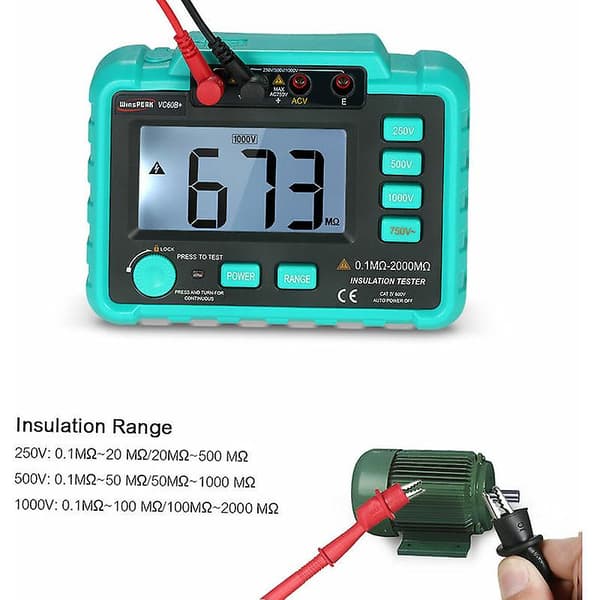 VC60B isolasjonstester + digitalt megohmmeter levert uten batteri