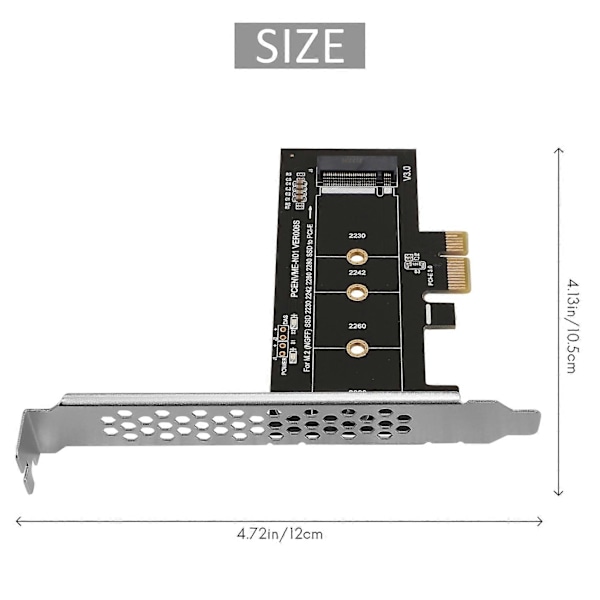 PCIE - M2 -sovitin PCI Express 3.0 X1 - NVME SSD M2 PCIE -korotussovitin tukee 2230 2242 2260 2280 -kokoja