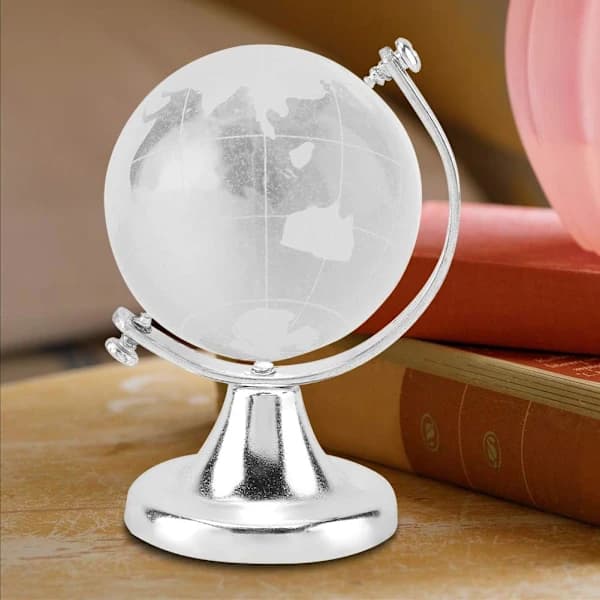 En 3D Krystalkugle Globe, mini transparent glaskugle, rund, A