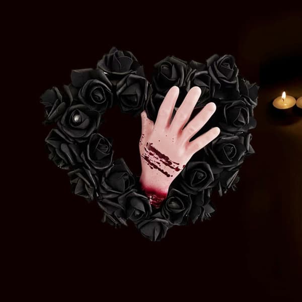 1-pack Halloween Blodig Hand Vinranka Krans Spökhus Ho