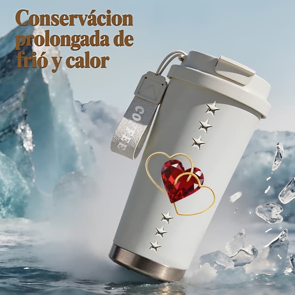 Bærbar kaffetermos 500 ml lufttett lokk moderne design White