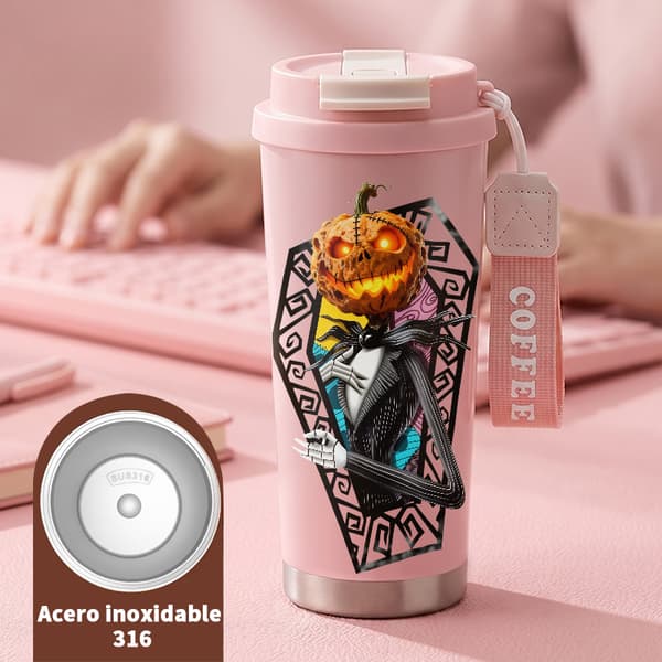 Termokopp 500ml 316 Rustfritt Stål Tegneseriedesign Pink