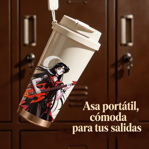 Kaffetermos 500ml Rostfritt Stål Modern Design, Isolerad kaffemugg, läckagesäker resemugg med lock White