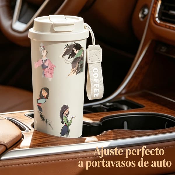 Kaffetermos 500ml Rustfritt Stål Fargerikt Design White