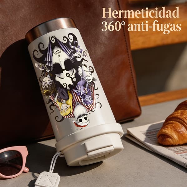 Bærbar kaffetermos 500 ml dobbel vegg abstrakt design Black