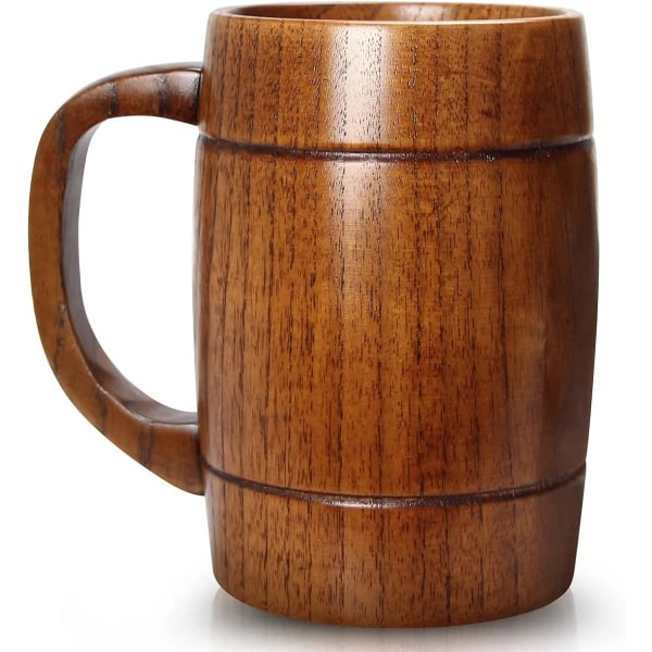 47 cl Stor Träölmugg Bästa Trä Dricksmugg Trästop Tankard Ölglas Sten Te Mugg Tunna Mugg för Män Kvinnor Kaffe Mugg Present Viking Mugg