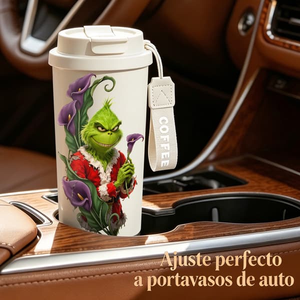 Termosmugg 500ml 316 Rostfritt Stål Retro Design, Isolerad kaffemugg, läckagesäker resemugg med lock Black