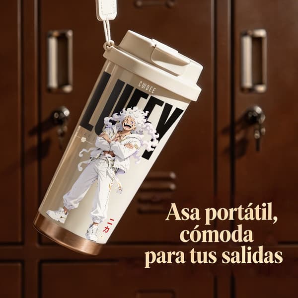 Kaffetermos 500ml 316 Rostfritt Stål Söt Design, Isolerad kaffemugg, läckagesäker resemugg med lock White