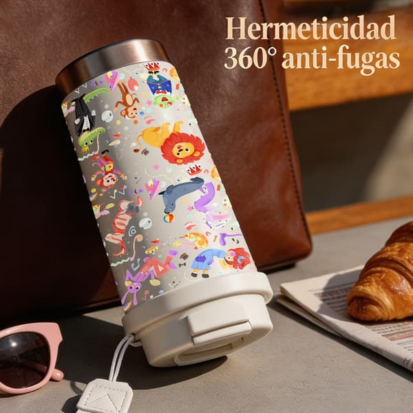 Termokopp 500ml 316 Rustfritt Stål Fargerikt Design White