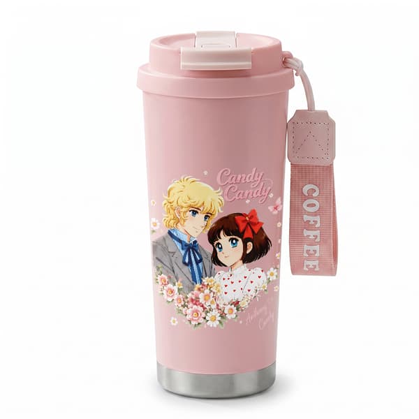Kaffetermos 500ml 316 Rustfritt Stål Juledesign Pink