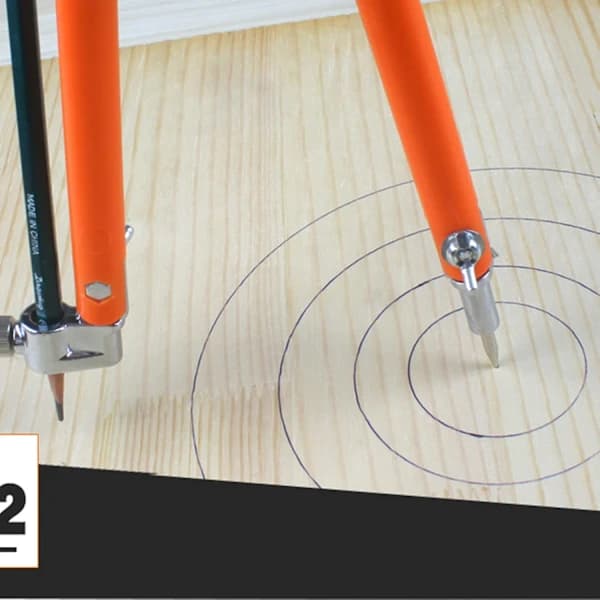 Woodworking Compass, Professional Compass Drawing Tool, Precision Compass for Woodworking, Suitable for Geometry and Drawing - Large Size.