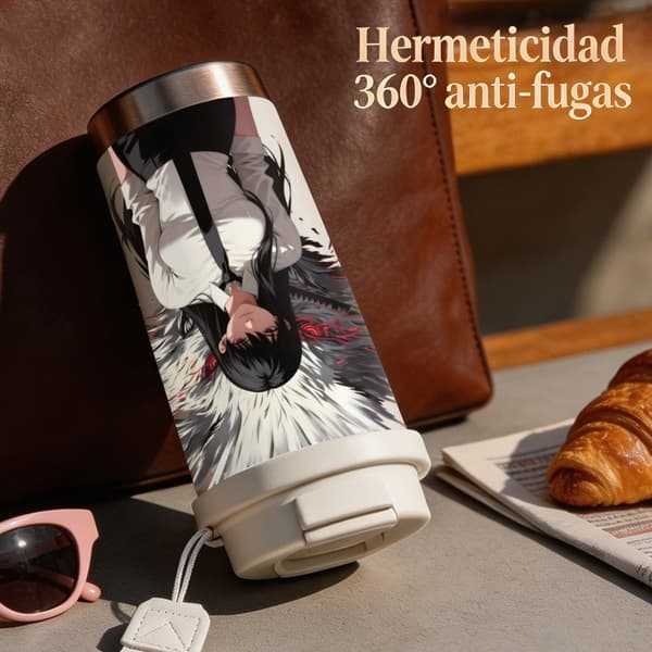Termoskaffeemugg 500ml Rostfritt stål Minimalistisk design, Isolerad kaffemugg, läckagesäker resemugg med lock White
