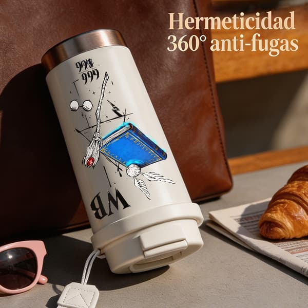 Bærbar kaffetermos 500ml Geometrisk design Pink