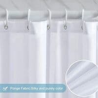 1 st Mögelresistent Duschdraperi Tvättbart Vattentätt Tyg Stor Polyester Duschdraperier för Badkar eller Badrum Vit 200x,y