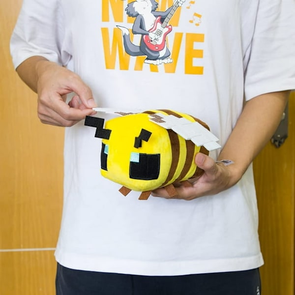 Minecraft Gul Bi-Spelperifer Plush Leksak Docka Present till barn, Bi Plush 7.9-tum Karaktärsdockor, Mjuk, Present