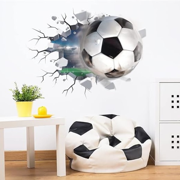 1 st 3D fotboll väggdekaler, pojkar sovrum fotboll klistermärken,