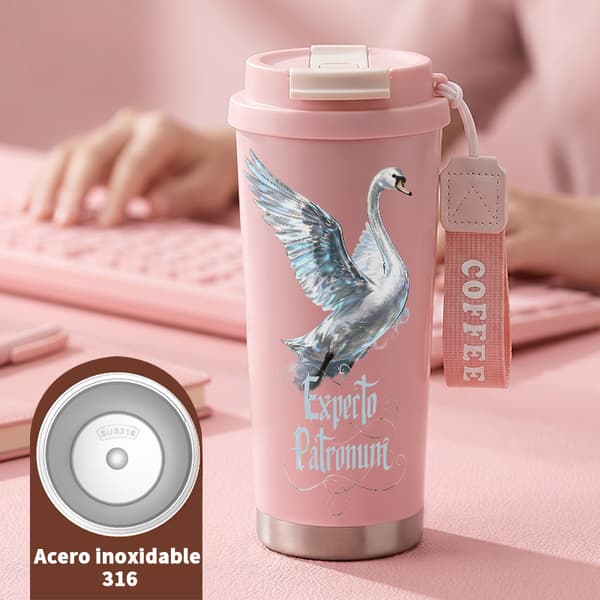 Termokopp 500ml Rustfritt Stål Dyreprint Design Pink