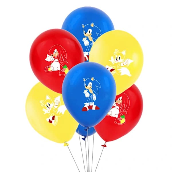 21 stk Hedgehog Sonic ballonger sett bursdagsfest dekorasjon, A