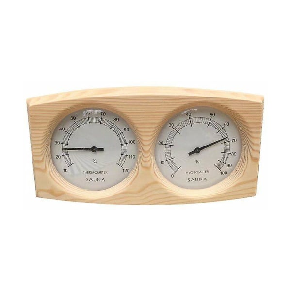 Pine Wood Thermometer Hygrometer for Sauna Background Spa Sauna Accessory