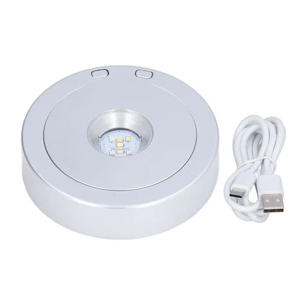 LED-displaybase, USB, RGB, fargerikt lys, roterende krystall KLB