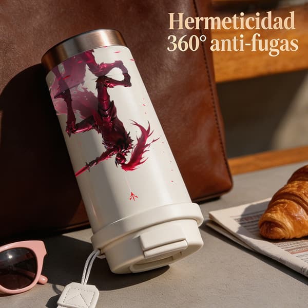 Kaffetermos 500ml Rostfritt Stål Minimalistisk Design, Isolerad kaffemugg, läckagesäker resemugg med lock White