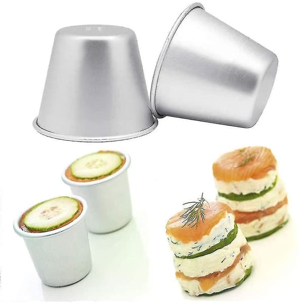 6 stk. Non-Stick buddingforme, Mini aluminiumkopper, Cupcakeform, Non-stick muffinform, Mini buddingform