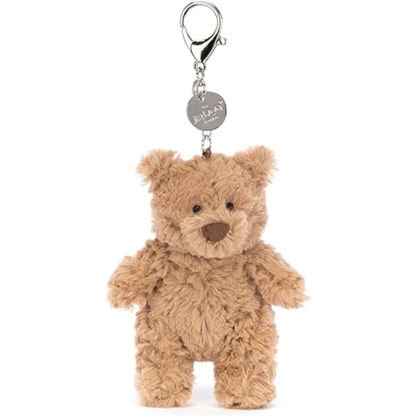 Jellycat Bartholomew Bjørn Taskevedhæng, 11,4 cm, Udstoppede Dyr Teddybjørn Nøglering, Fantastisk Gaveidé, Polyester 12cm