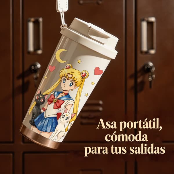 Kaffetermos 500ml Rostfritt Stål Festlig Design, Isolerad kaffemugg, läckagesäker resemugg med lock White