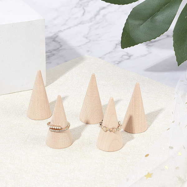 30 stykker trekoniske ringholdere ringholder smykkedisplay