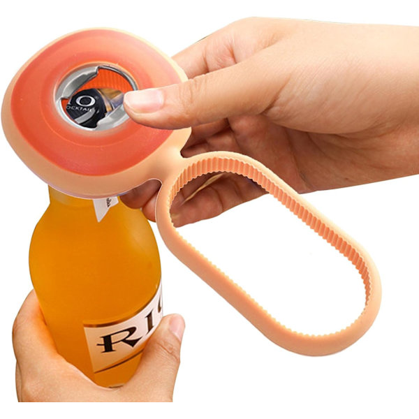 1 stycke (Orange) Silikon Bartender Flasköppnare - Multifunktionell