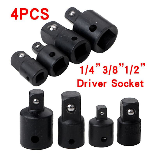 Sett med forhøyere og reduksjonsadaptere for Triomphe-hylser og -bits 4 stk 1/2\" 1/4\" 3/8\" skralleadaptere