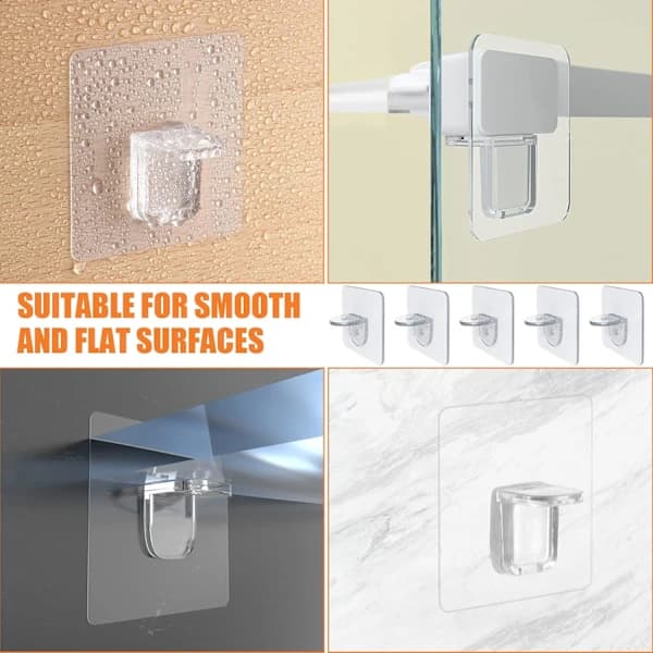 24-pack självhäftande hyllstöd, 6 x 6 cm hyllstöd, transparenta D'é,A
