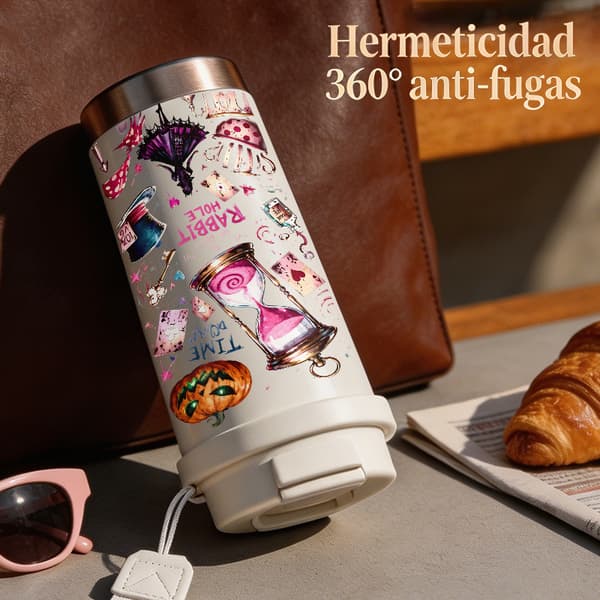 Kaffetermos 500ml Rustfritt Stål Kunstnerisk Design Black