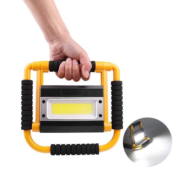 COB arbetslampa med inbyggt batteri, USB-laddningsbar, 360° vikbar