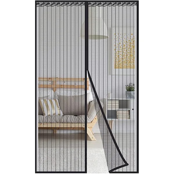 INF Myggnett for dør med magnetisk lukking 100 x 220 cm Svart