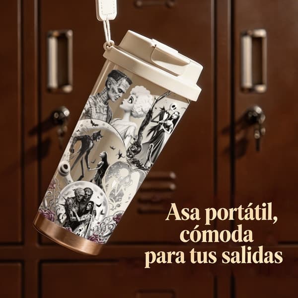 Kaffetermos 500ml Rustfritt Stål Halloween Design White