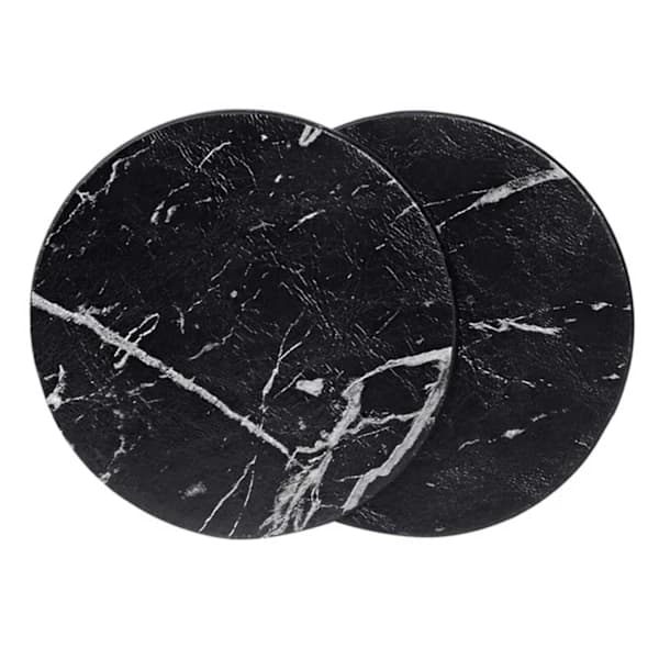 6-pak Vendbare Glasbrikker Sort Marmor PU med Holder sort