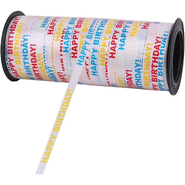 Happy Birthday Ballon Bolduc Wavy Indpakningspapir Bånd 300ft Rolle