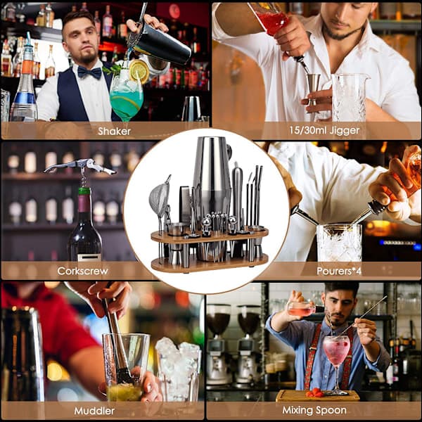 Bartender Sæt - Det perfekte hjemmebartender-sæt og martinishakeren til den perfekte bartenderoplevelse - Sjov pre,a